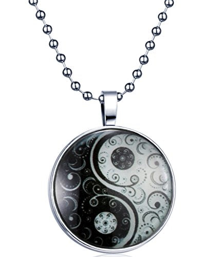 Yumilok Tai Chi Yin Yang Collana con ciondolo brillante al buio in lega,... - Ilgrandebazar