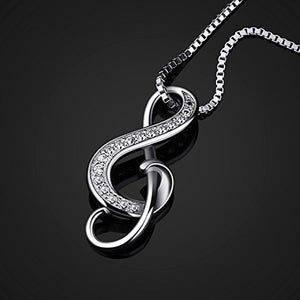 B.Catcher collana d'argento nota musicale con pendente S925 da donna... - Ilgrandebazar