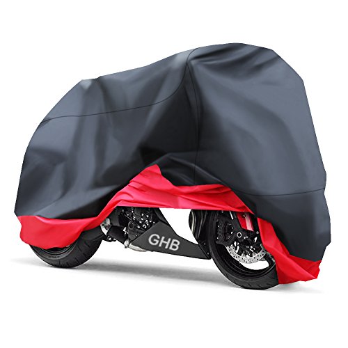 GHB XXL Coprimoto Telo Motociclo Copri Scooter Impermeabile Nero Rosso