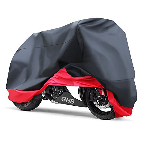 GHB XXL Coprimoto Telo Motociclo Copri Scooter Impermeabile Nero Rosso - Ilgrandebazar