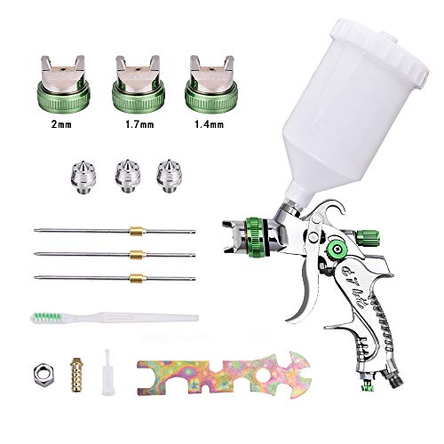 HUKOER HVLP Pistola Verniciatura Professionale Alta Efficienza Green-basic