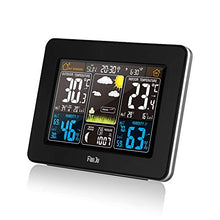 Carica l'immagine nel visualizzatore di Gallery, UFLIZOGH Sveglia meteorologica Digitale con sensore Esterno Interno Wireless Stazioni meteorologiche con monitoraggio dell'umidità della Temperatura Previsioni Meteo per la casa