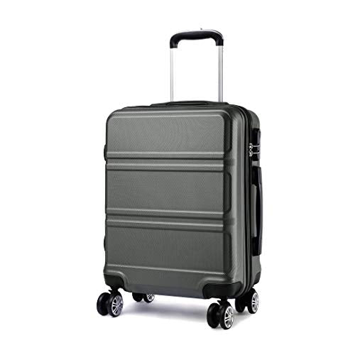 Kono Leggero bagaglio a mano ABS 4 Ruote Valigia Rigida 55x40x22 cm Grigio