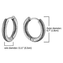 Carica l&#39;immagine nel visualizzatore di Gallery, Oidea Orecchini cerchio Uomo Donna Acciaio inossidabile Argento Nero Oro 18mm - Ilgrandebazar