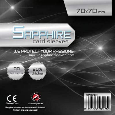 Red Glove Sapphire Card Sleeves Black 70x70 mm - 100 Pezzi