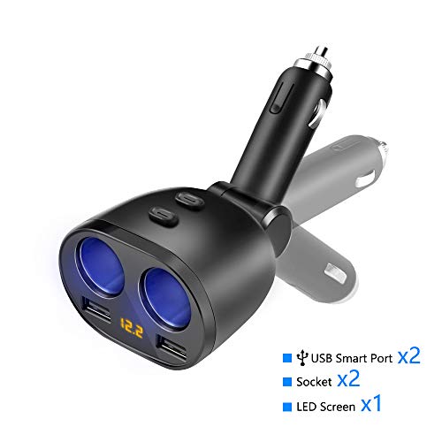 Rocketek Caricabatteria per Auto, 80W 12V/24V USB Accendisigari Auto CCY16-EU