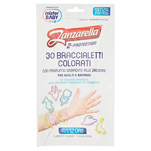 Zanzarella, Braccialetti Antizanzare per Bambini e Adulti, Bracciale Antizanzare in Silicone Atossico con Repellente per Zanzare Naturale a Lunga Durata