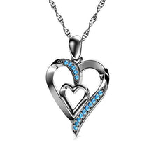 Carica l&#39;immagine nel visualizzatore di Gallery, DEPHINI - Collana a forma di cuore in argento Sterling 925 - doppio ciondolo... - Ilgrandebazar