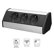 Carica l&#39;immagine nel visualizzatore di Gallery, Orno GM-9001 - Presa tripla ad angolo con sicurezza per bambini, ideale Nero - Ilgrandebazar