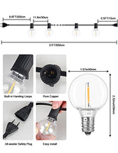 Carica l'immagine nel visualizzatore di Gallery, Catena Luminosa LED G40 per Esterno, 9,5m con 25+2 Lampadine Plastica Infrangibili per Cortile, Veranda, Caffetteria, Feste, Matrimoni e Giardino