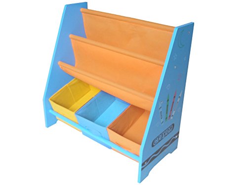 Kiddi Style Pastello Libreria Espositore per bambini in Legno blu - Ilgrandebazar