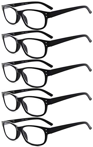 Eyekepper 5 Paia Occhiali da Lettura Vintage Vista +3.50, Nero-5pcs - Ilgrandebazar