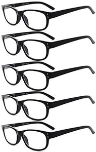 Eyekepper 5 Paia Occhiali da Lettura Vintage Vista +3.50, Nero-5pcs - Ilgrandebazar