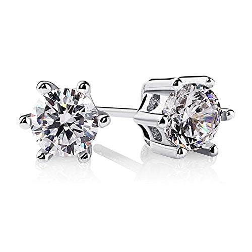 B.Catcher orecchini in argento 925 con zirconi tagliati circolari - Ilgrandebazar