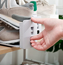 Carica l'immagine nel visualizzatore di Gallery, PAIDE P Portascarpe Salvaspazio Impilabile, Supporto per Scarpe Scarpiera Regolabile in Altezza, Organizer Scarpe Salvaspazio Armadio. (Pack 12, Bianco)