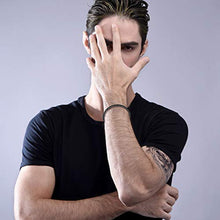 Carica l&#39;immagine nel visualizzatore di Gallery, PROSTEEL Uomo Bracciale a Catena Veneziana Scatola Piatta Tonda, 4 Mm - Nero - Ilgrandebazar