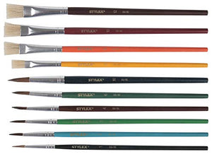 Stylex - 2051203 - Set di pennelli a Scuola - 10 Pezzi Pinsel