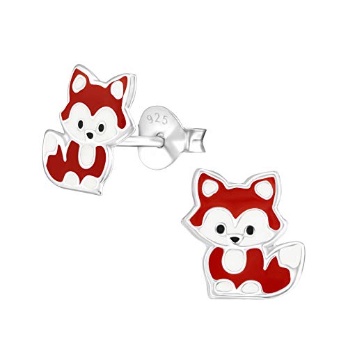 Laimons Orecchini A Coniglio Per Bambina In Argento Sterling 925 - 8x5 Mm, Chiusure In Silicone, Regalo Battesimo Compleanno