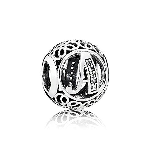 NINGAN Vintage Ciondolo con Lettera Dell'alfabeto in Argento A - Ilgrandebazar