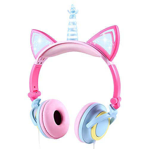 Cuffie per Bambini Unicorno, Sunvito Orecchio sopra con orecchie multi colore