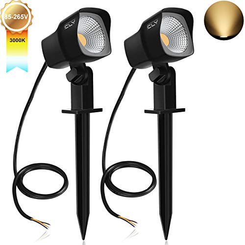 Luci da Giardino 7W COB, CLY Faretti led, 800LM Bianca Calda 2pcs