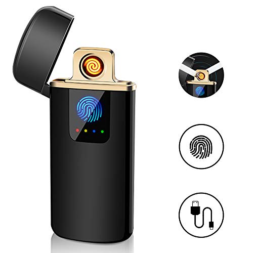 ASANMU Accendino Elettrico, USB Ricaricabile Antivento Nero - Ilgrandebazar