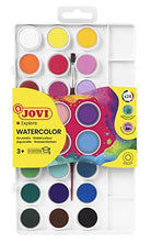 Carica l'immagine nel visualizzatore di Gallery, Jovi - Scatola di Acquerelli con Pennello, 24 vaschette da 22mm, Colori Brillanti e Intensi, Pittura facile da diluire con acqua e ad asciugatura rapida, Senza Glutine (800/24)