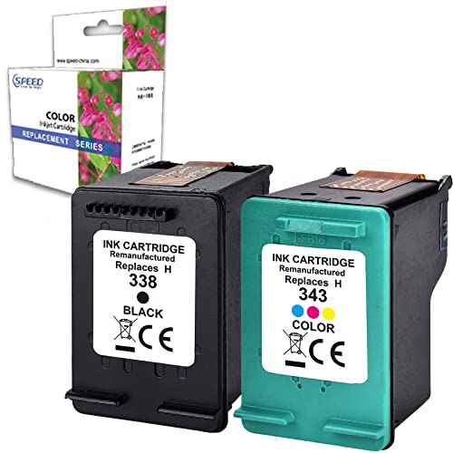 CARTUCCE COMPATIBILI PER HP 338 XL NERO + 343 XL COLORE 338XL 343XL CARTUCCIA STAMPANTE DESKJET 460 5740 6540 9800 PHOTOSMART 2570 2575 2610 2710 7850 8150 8450