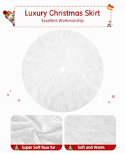 Carica l'immagine nel visualizzatore di Gallery, Zibroges Gonna dell'Albero di Natale di Lusso da 122cm - Bianco Radiante con Fiocchi di Neve Argentati Scintillanti - Decorazione Natalizia Perfetta per un'Atmosfera Festosa