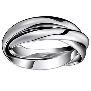 JewelryWe Gioielli Moda Tono Acciaio Inossidabile Tre Anelli Interbloccate... - Ilgrandebazar