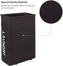 Carica l&#39;immagine nel visualizzatore di Gallery, WOWLIVE 45L Cesto per Biancheria Stretto Cestino Alto e Nero