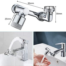 Carica l'immagine nel visualizzatore di Gallery, Rubinetto Rotante 1080 Gradi, Prolunga Rubinetto Bagno Areatore Rompigetto con Filtro Antispruzzo, Snodo per Estensione Rubinetto Lavandino Cucina in Ottone, M20 M22 M24, 2 Modalità Acqua Regolabile