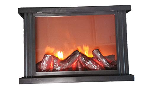 TRACE 921012 - Caminetto Decorativo a LED, in plastica, Telaio Nero, 29 x 11... - Ilgrandebazar