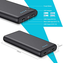 Carica l&#39;immagine nel visualizzatore di Gallery, iPosible Power Bank 24800mAh, Caricabatterie Portatile 2 USB Porte, Nero - Ilgrandebazar