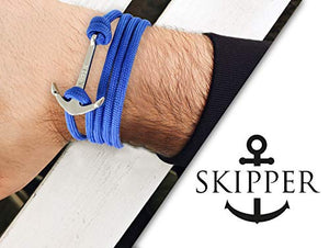 Skipper 7664 - Set di 2 braccialetti con ancora in acciaio INOX, per lui e...