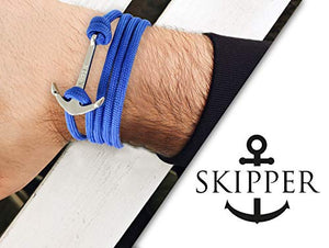 Skipper 7664 - Set di 2 braccialetti con ancora in acciaio INOX, per lui e...