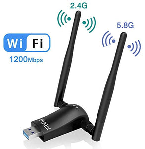Adattatore Antenna WiFi 1200Mbps USB 3.0 Chiavetta con 5dBi WIFI01 - Ilgrandebazar