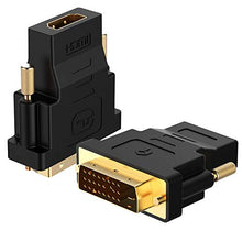 Carica l'immagine nel visualizzatore di Gallery, Rankie Adattatore DVI su HDMI, 1080P, Pacco da 2, Nero