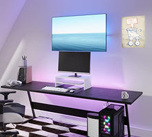 Carica l'immagine nel visualizzatore di Gallery, ComfortCove Supporto per monitor, supporto per monitor per computer a 2 livelli, supporto per laptop, supporto per computer, supporto per stampante con ripiano, ideale per il tuo ufficio a casa Bianco