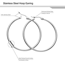 Carica l&#39;immagine nel visualizzatore di Gallery, Sailimue 6 Paia Orecchini a Cerchio Acciaio Inox A 6 Di Color Argento