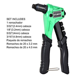 Pinza rivettatrice con 4 teste intercambiabili, manuale 40...