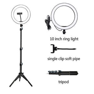 UFLIZOGH Luce ad Anello Led Dimmerabile 10" con Stativo Treppiede per Selfie...