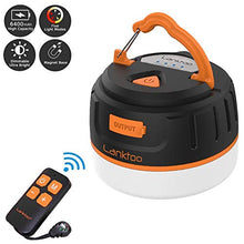 Carica l'immagine nel visualizzatore di Gallery, Lanterna da campeggio, lanktoo luci per tende ricaricabili Nero + Arancione