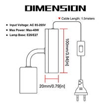 Carica l&#39;immagine nel visualizzatore di Gallery, Luxvista Illuminazione da Parete Nero E27 Interno, Lampada E27, Black