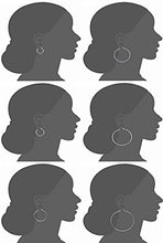 Carica l&#39;immagine nel visualizzatore di Gallery, Sailimue 6 Paia Orecchini a Cerchio Acciaio Inox A 6 Di Color Argento