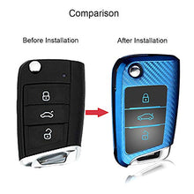 Carica l&#39;immagine nel visualizzatore di Gallery, Heart Horse Cover per chiavi auto in TPU, custodia Blu carbonio.