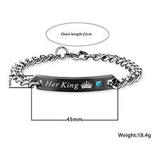 Carica l&#39;immagine nel visualizzatore di Gallery, OBSEDE His And Her Bracciale In Acciaio Inox Coppia Fashion Matching No1 - Ilgrandebazar