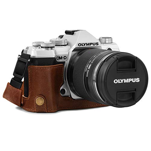 MegaGear Custodia in Vera Pelle Compatibile con Olympus Om-D E-M5 Marrone