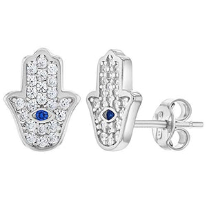 Orecchini a perno in argento Sterling 925 con zirconia cubica trasparente e...