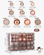 Carica l'immagine nel visualizzatore di Gallery, 100 Pezzi Palline di Natale,TIDEVAN Decorazioni Albero di Natale Palla Ornamenti di Palla di Natale in Plastica di Natale Ornamenti Infrangibili con Cordino per Natalizie Matrimoni Feste Compleanno